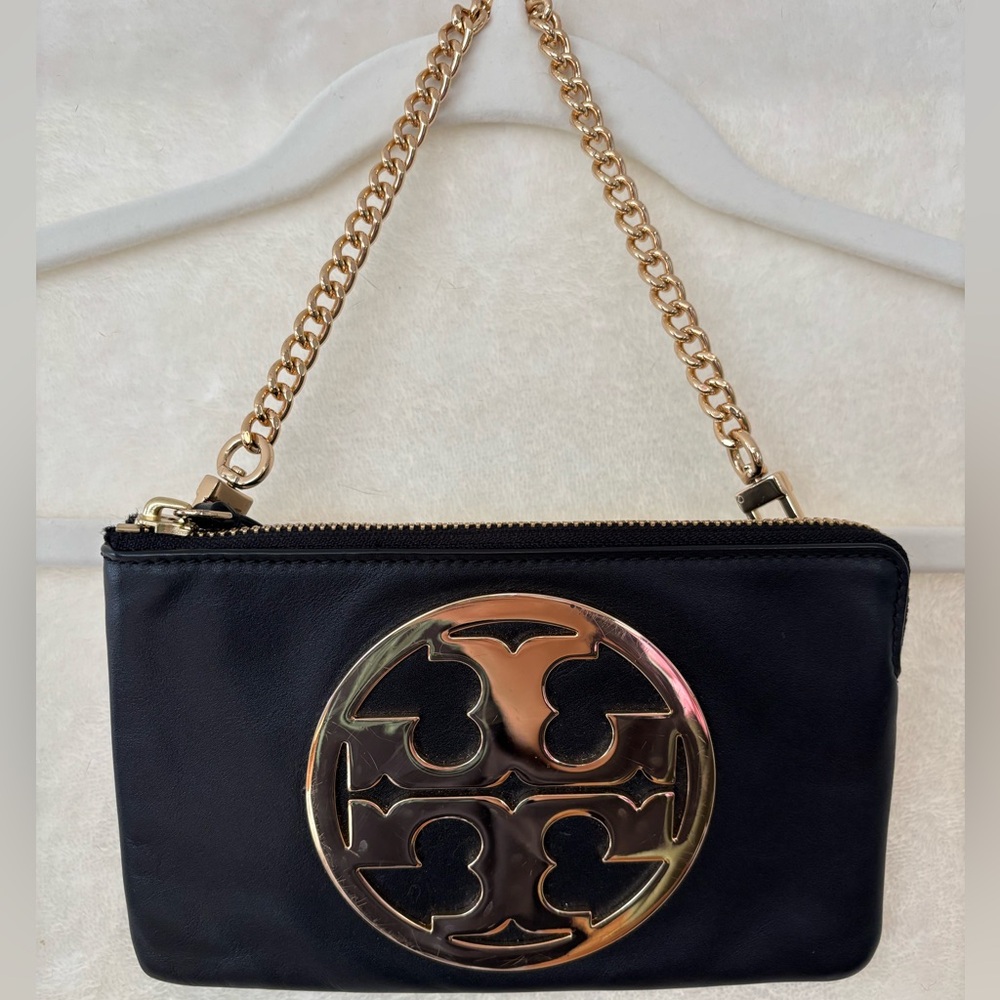 Tory Burch Wristlet with Iconic Gold TB Logo